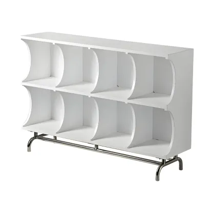 Elegant Wooden Display Cabinet with Open Storage for Kitchen Image - 21