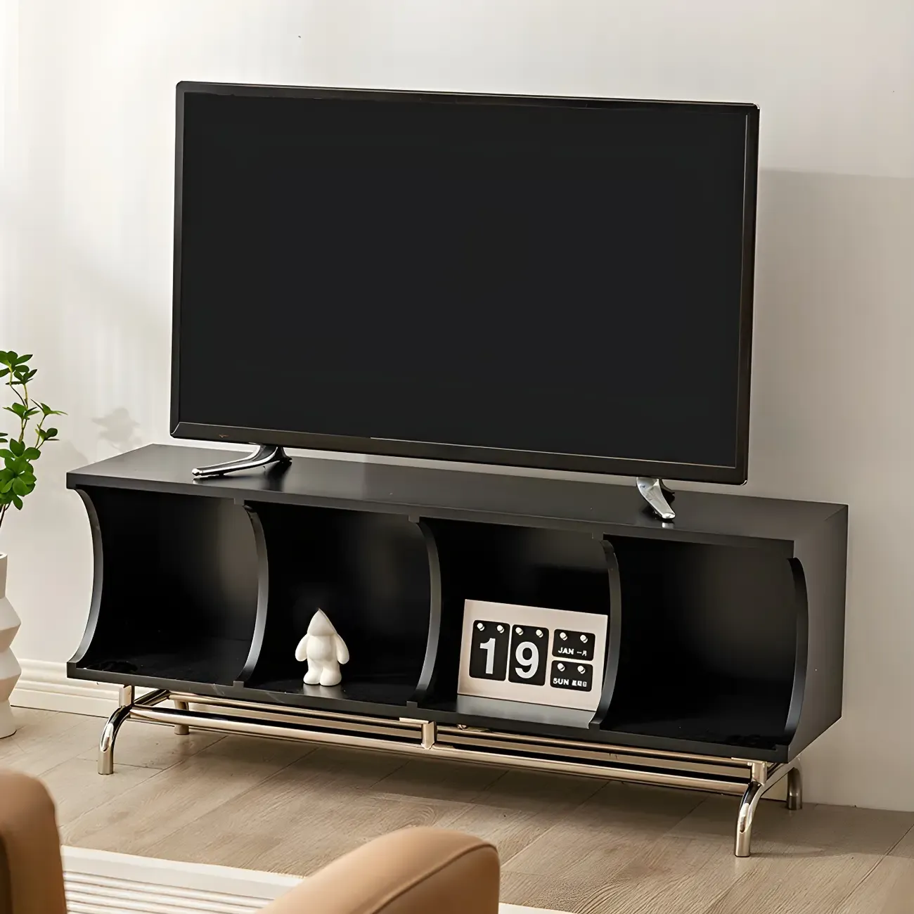 Elegant Wooden Display Cabinet with Open Storage for Kitchen Image - 23