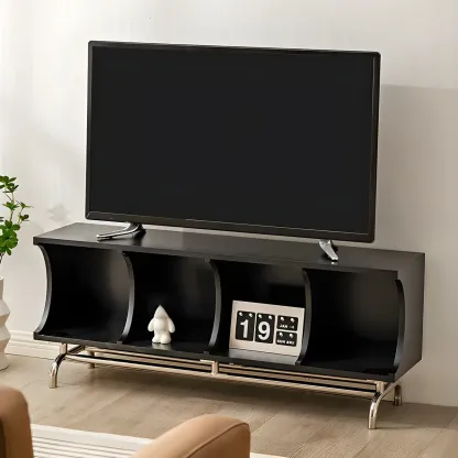 Elegant Wooden Display Cabinet with Open Storage for Kitchen Image - 23