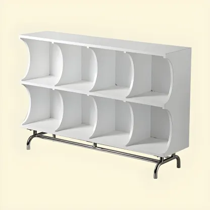 Elegant Wooden Display Cabinet with Open Storage for Kitchen Image - 24