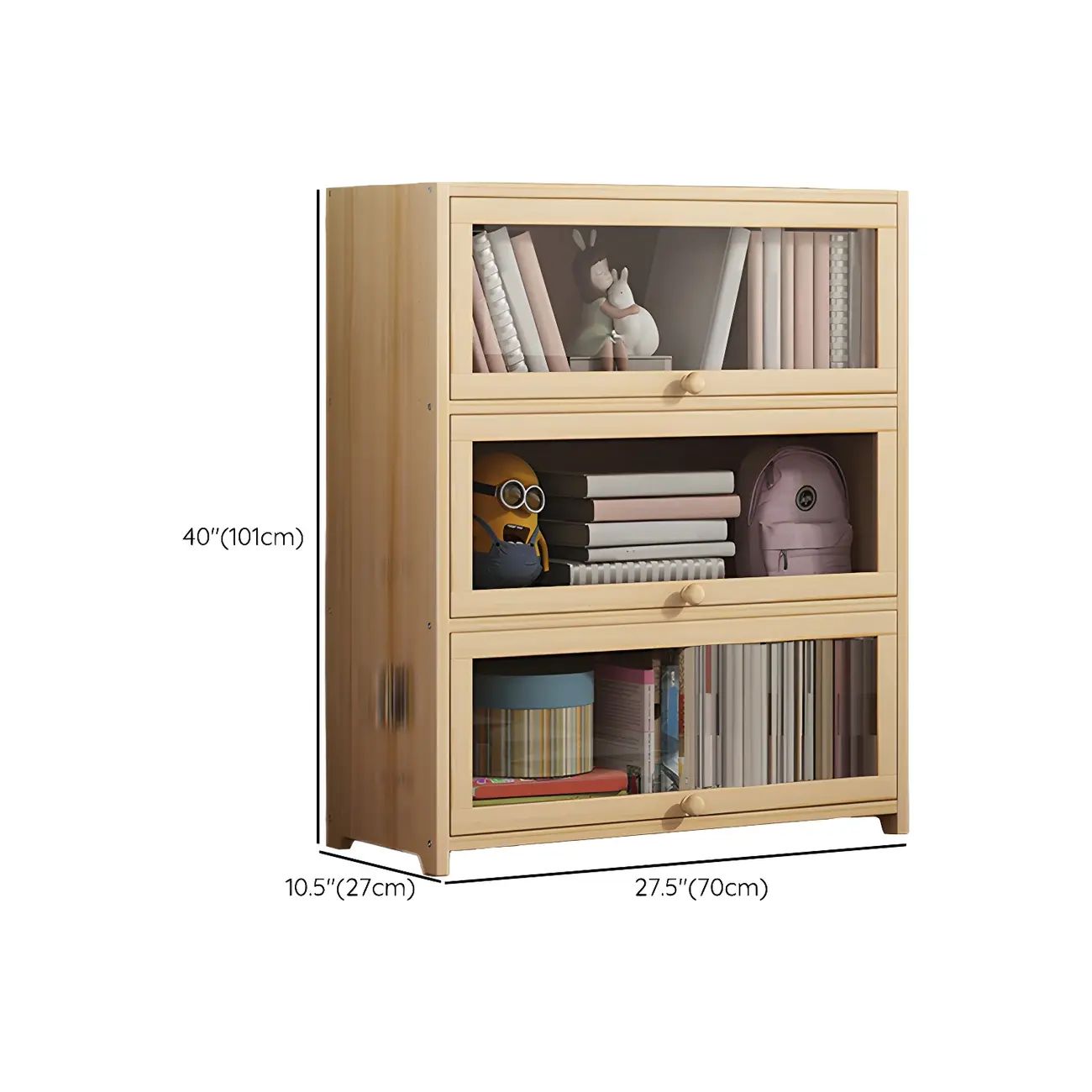 Classic Natural Wooden Display Cabinet with Acrylic Doors Image - 16 | homeyfad