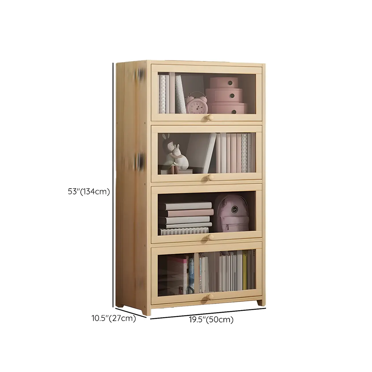 Classic Natural Wooden Display Cabinet with Acrylic Doors Image - 18 | homeyfad
