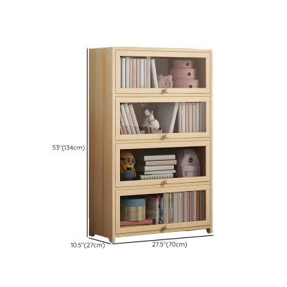 Classic Natural Wooden Display Cabinet with Acrylic Doors Image - 19