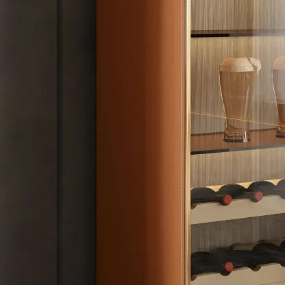 Elegant Wooden Display Cabinet with Glass Doors for Dining Room Image - 11