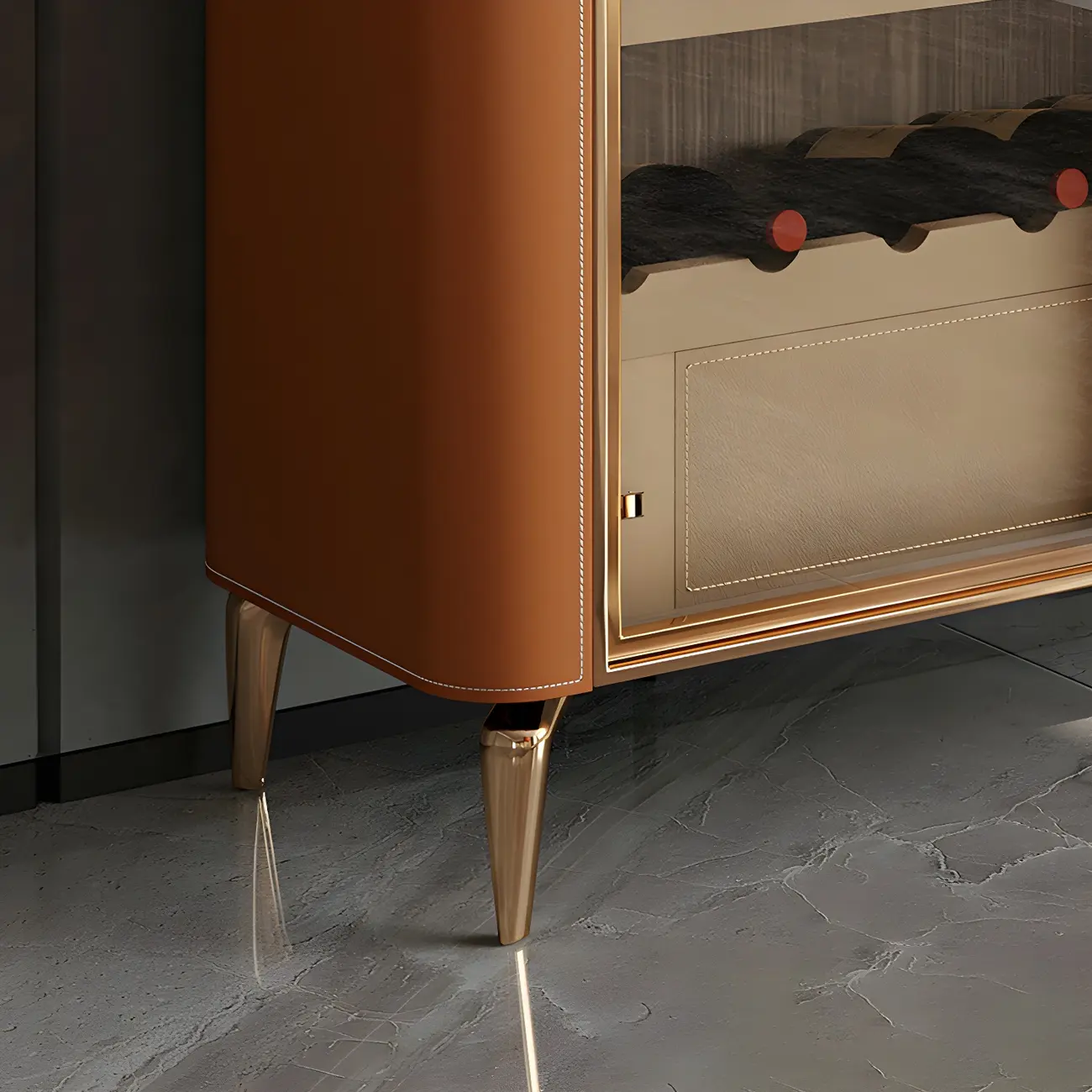 Elegant Wooden Display Cabinet with Glass Doors for Dining Room Image - 12 | homeyfad