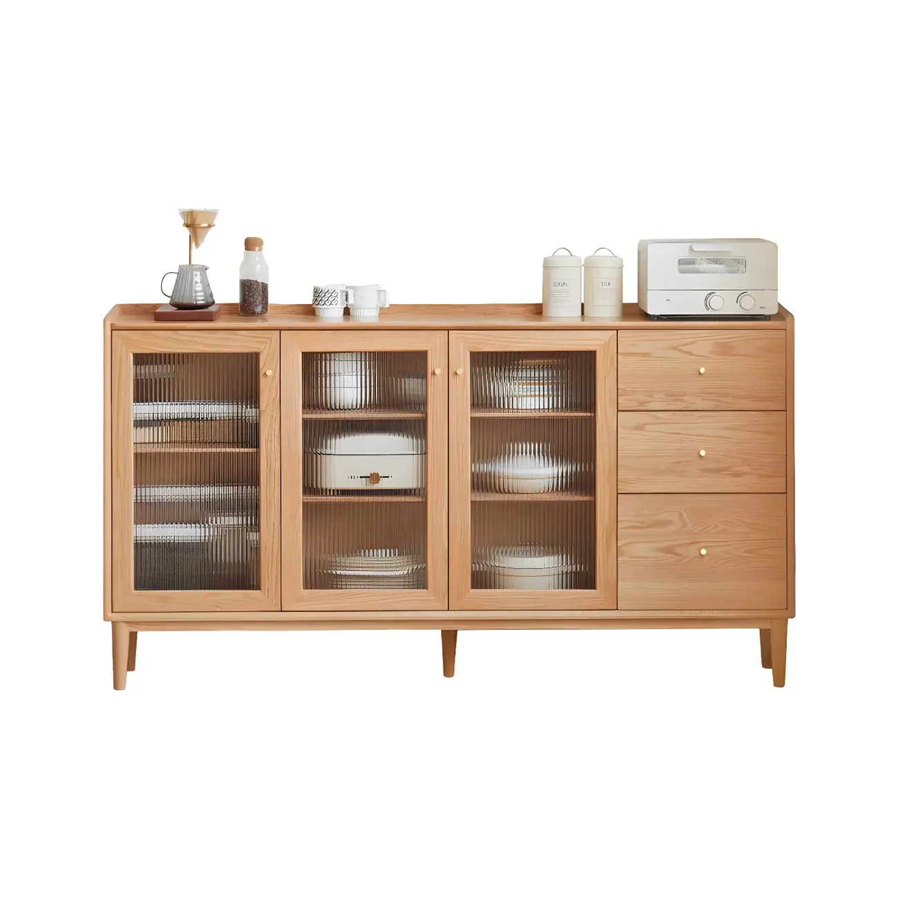 Durable Wooden Display Cabinet with Glass Sliding Doors Image - 3