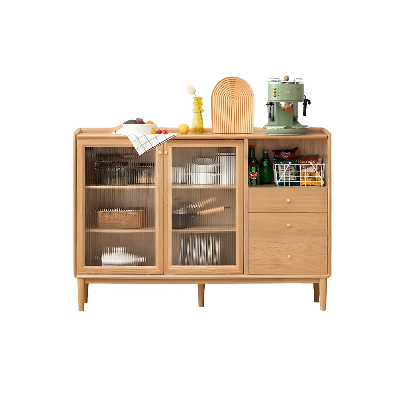 Durable Wooden Display Cabinet with Glass Sliding Doors Image - 5