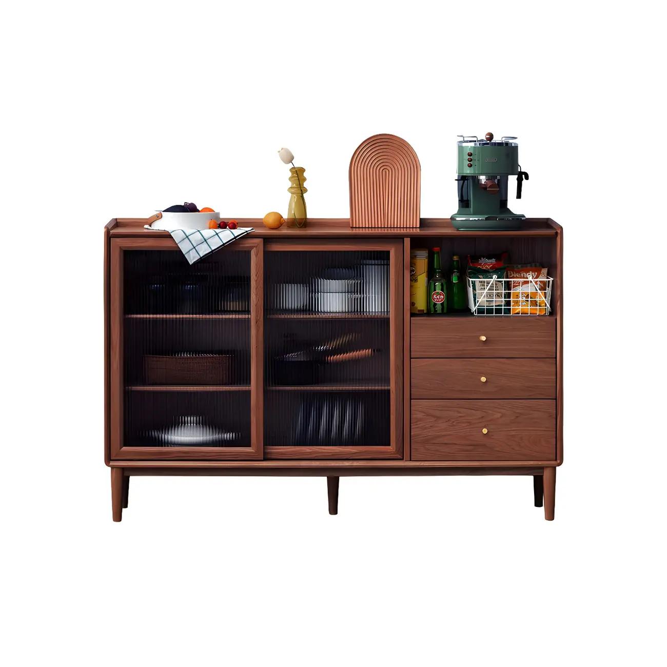 Durable Wooden Display Cabinet with Glass Sliding Doors Image - 7 | homeyfad