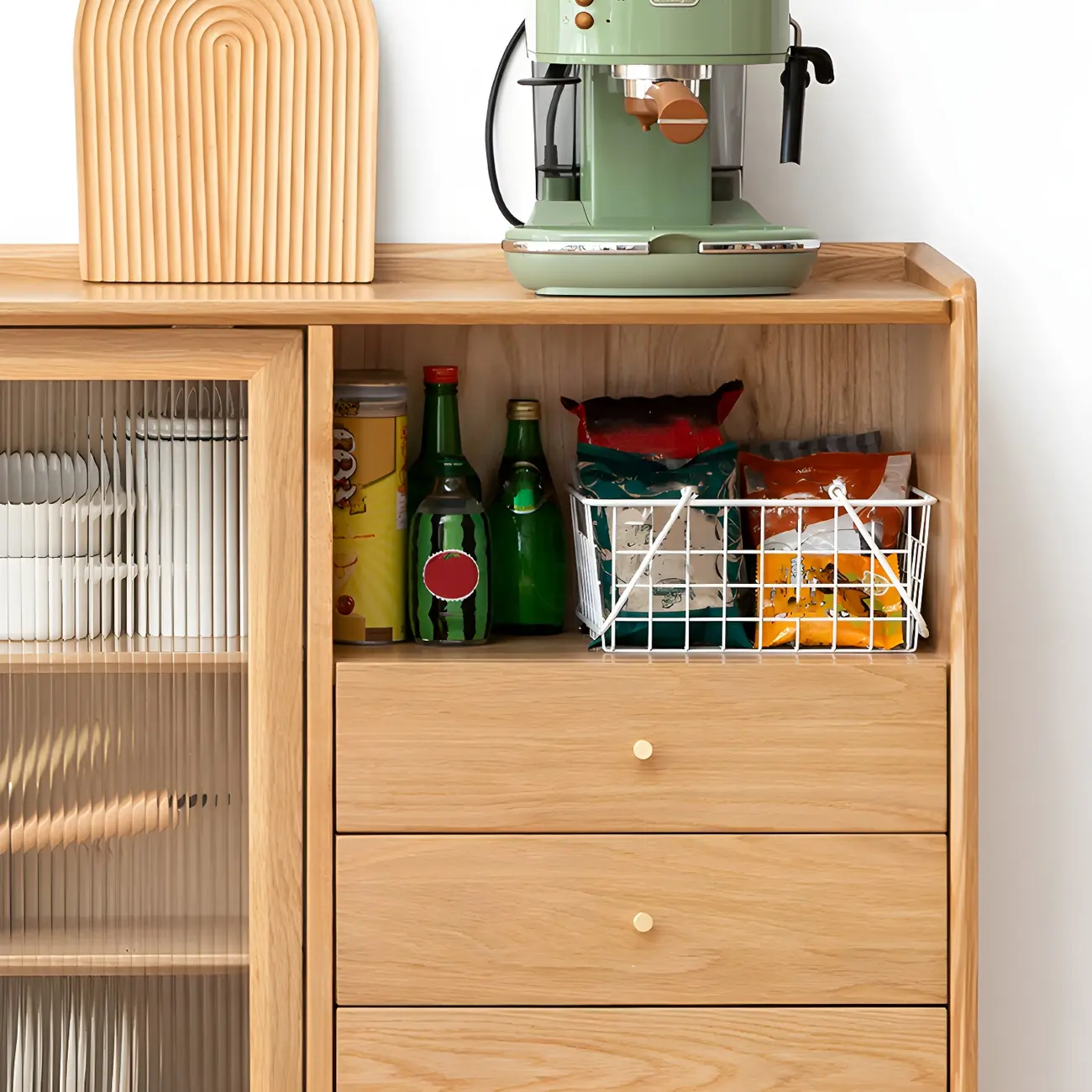 Durable Wooden Display Cabinet with Glass Sliding Doors Image - 8 | homeyfad