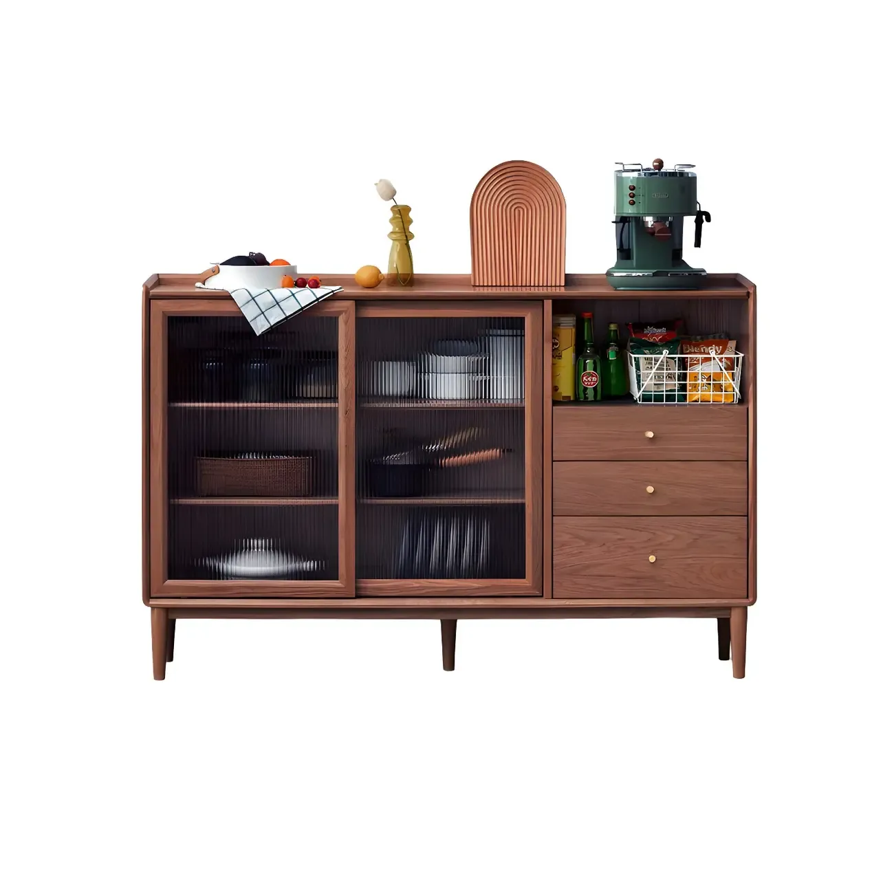 Durable Wooden Display Cabinet with Glass Sliding Doors Image - 9