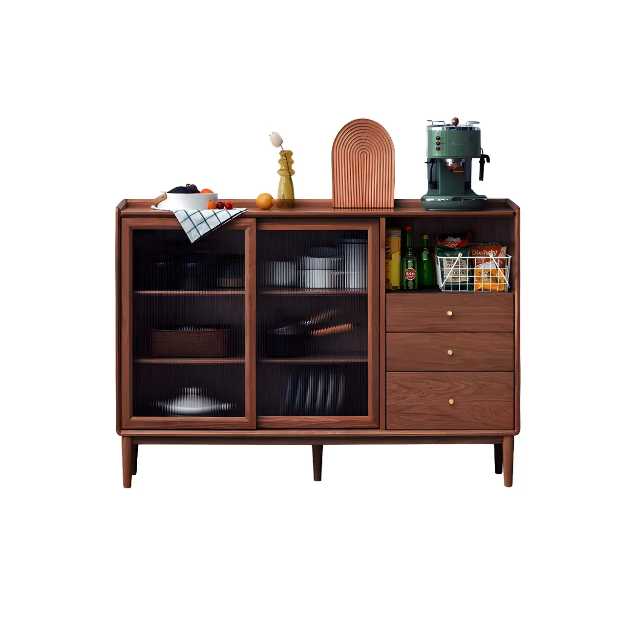 Durable Wooden Display Cabinet with Glass Sliding Doors Image - 13 | homeyfad