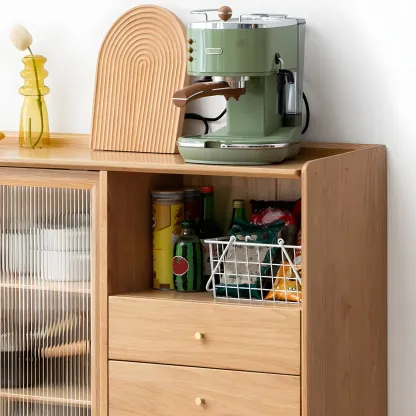 Durable Wooden Display Cabinet with Glass Sliding Doors Image - 14