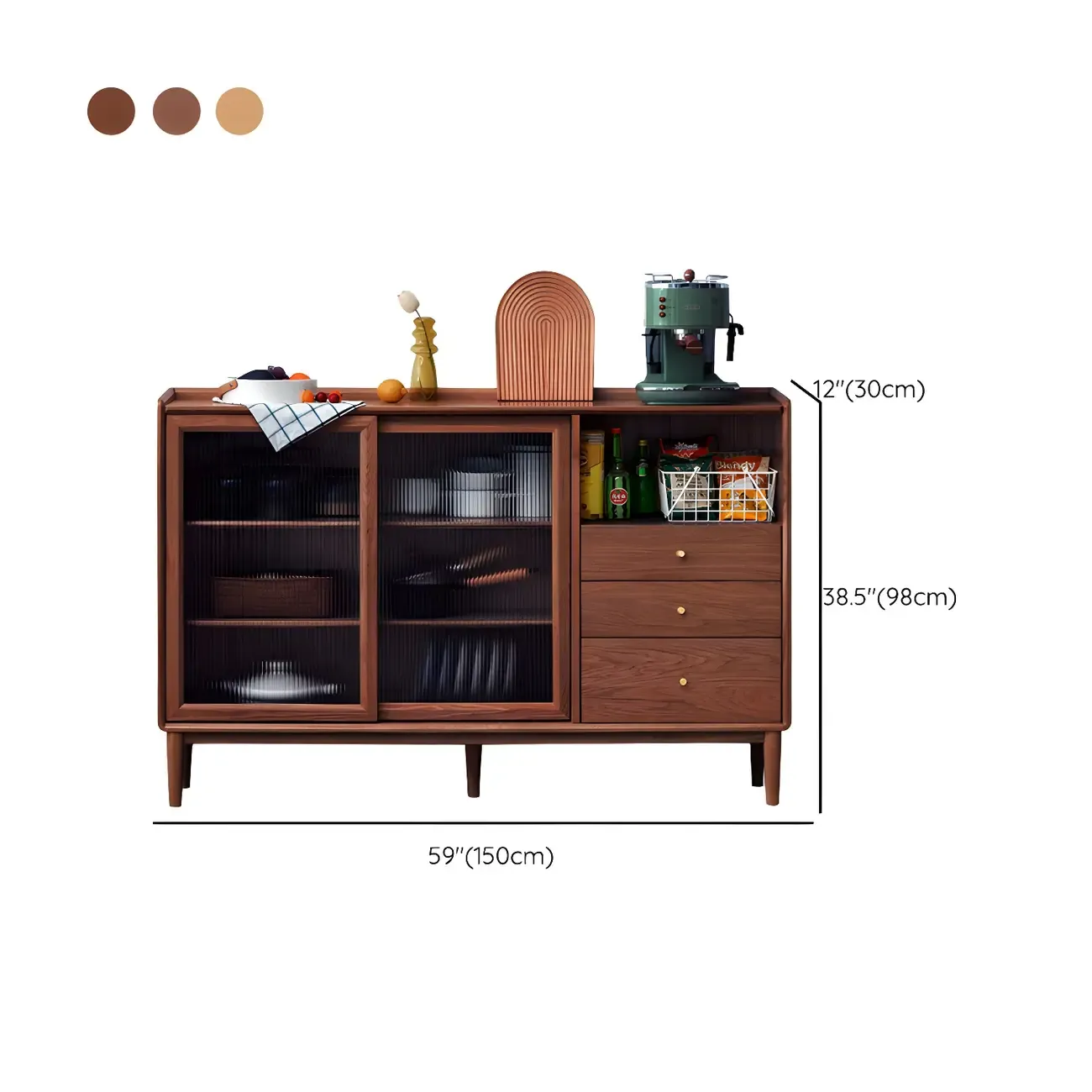 Durable Wooden Display Cabinet with Glass Sliding Doors Image - 16