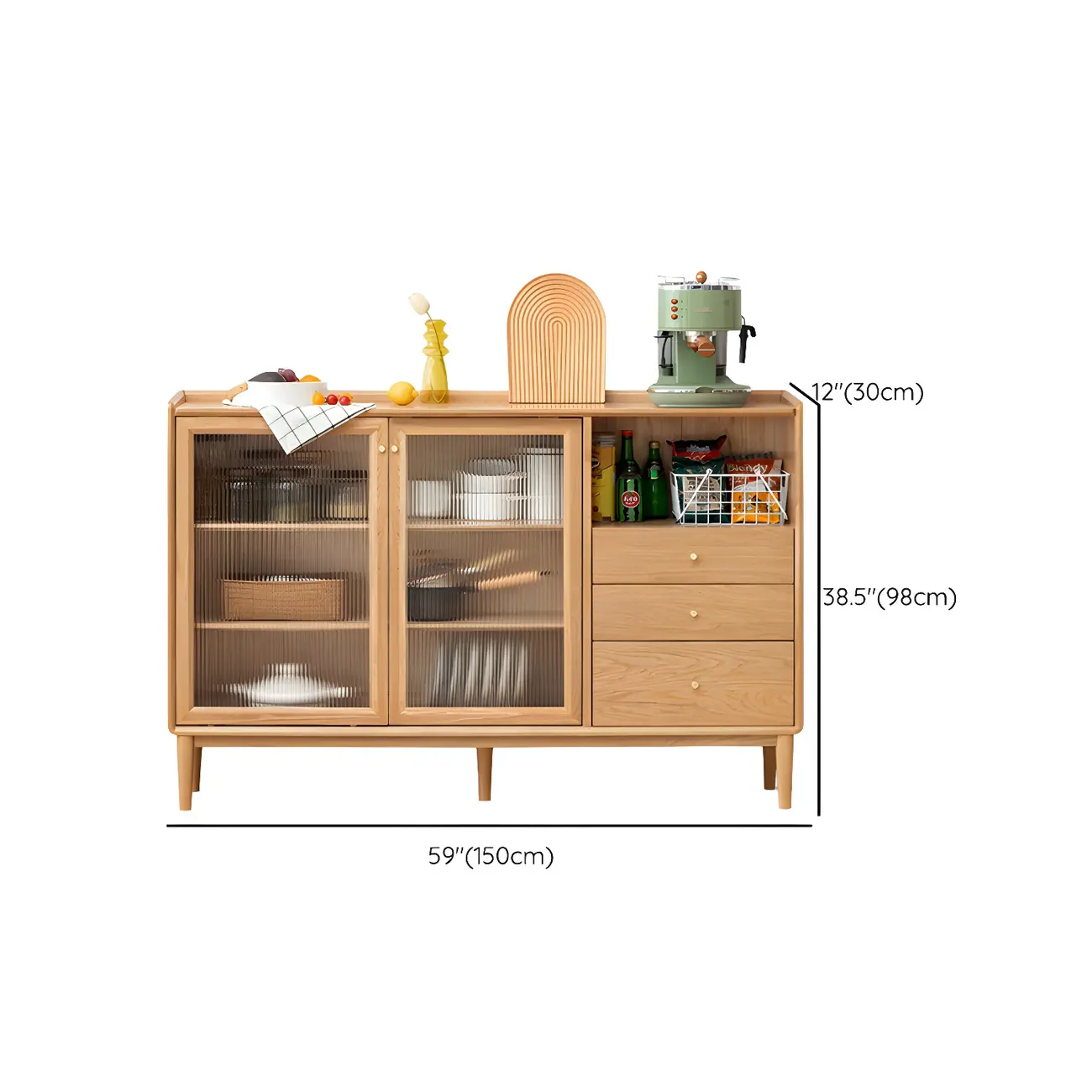 Durable Wooden Display Cabinet with Glass Sliding Doors Image - 17 | homeyfad