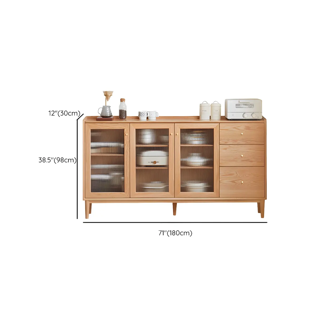 Durable Wooden Display Cabinet with Glass Sliding Doors Image - 18 | homeyfad