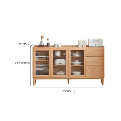 Durable Wooden Display Cabinet with Glass Sliding Doors Image - 18