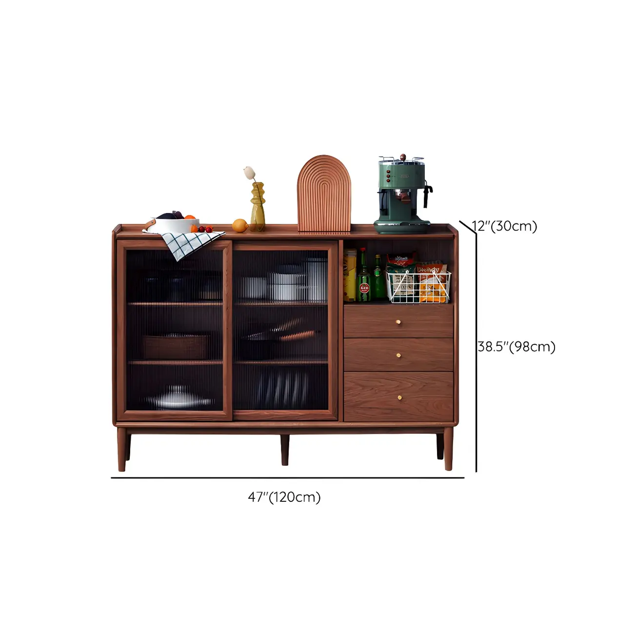 Durable Wooden Display Cabinet with Glass Sliding Doors Image - 21 | homeyfad