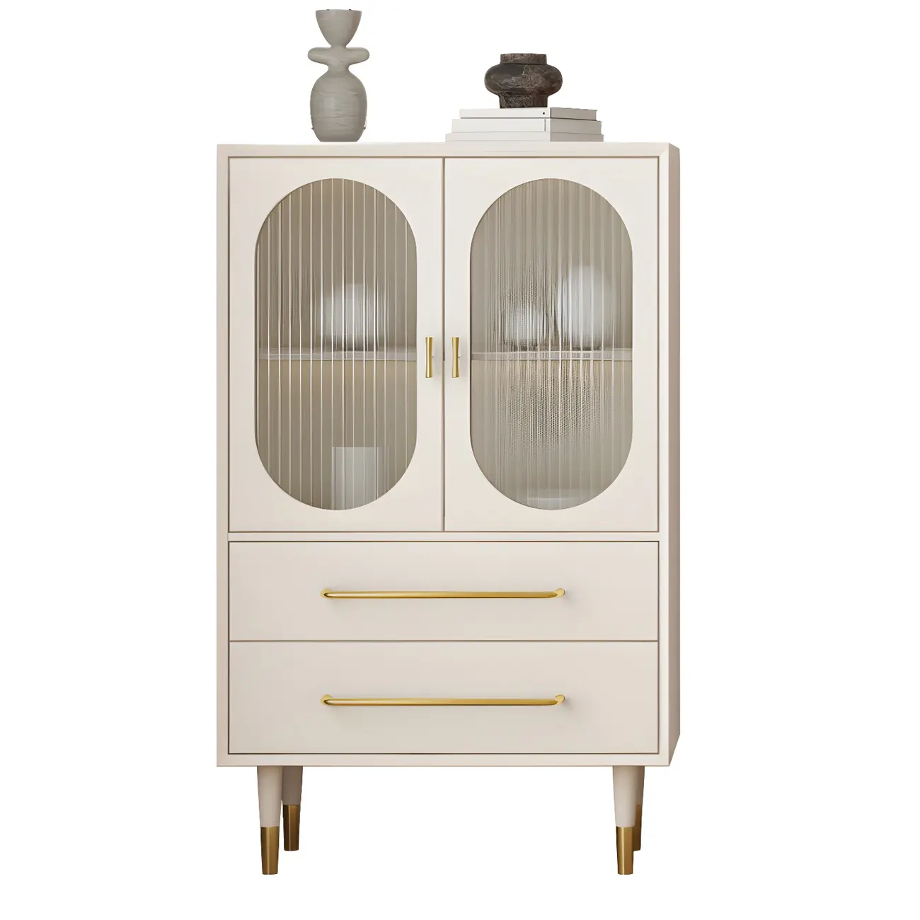 Elegant Wooden Display Cabinet with 3-Drawers for Kitchen Image - 10 | homeyfad