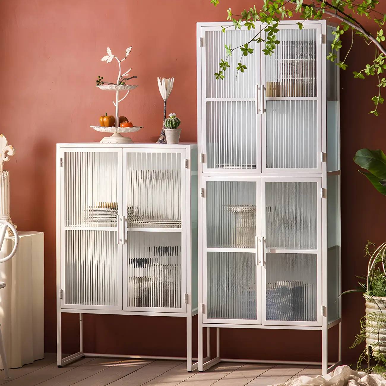 Elegant Metal Glass Display Cabinet for Dining Room Image - 1 | homeyfad