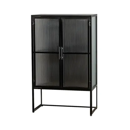 Elegant Metal Glass Display Cabinet for Dining Room Image - 7