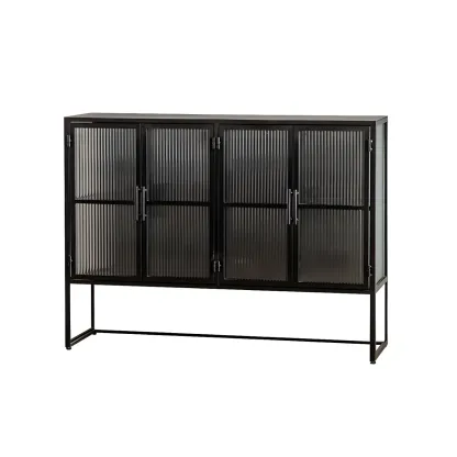 Elegant Metal Glass Display Cabinet for Dining Room Image - 8