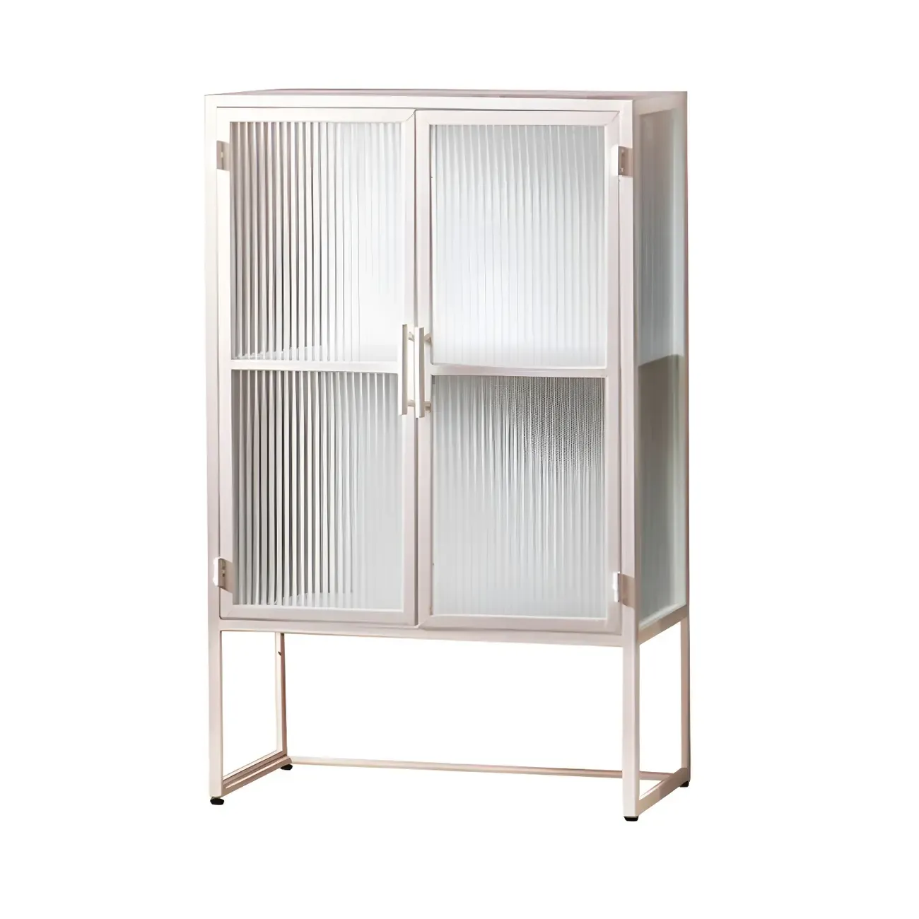 Elegant Metal Glass Display Cabinet for Dining Room Image - 9