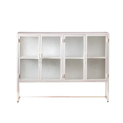 Elegant Metal Glass Display Cabinet for Dining Room Image - 10