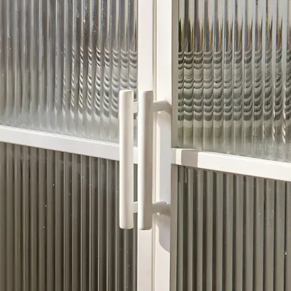 Elegant Metal Glass Display Cabinet for Dining Room Image - 13