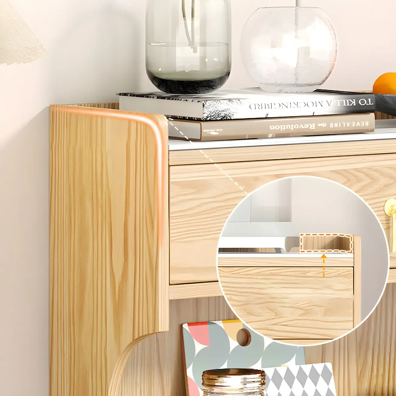 Contemporary Wooden Display Cabinet with Glass Doors for Home Image - 14