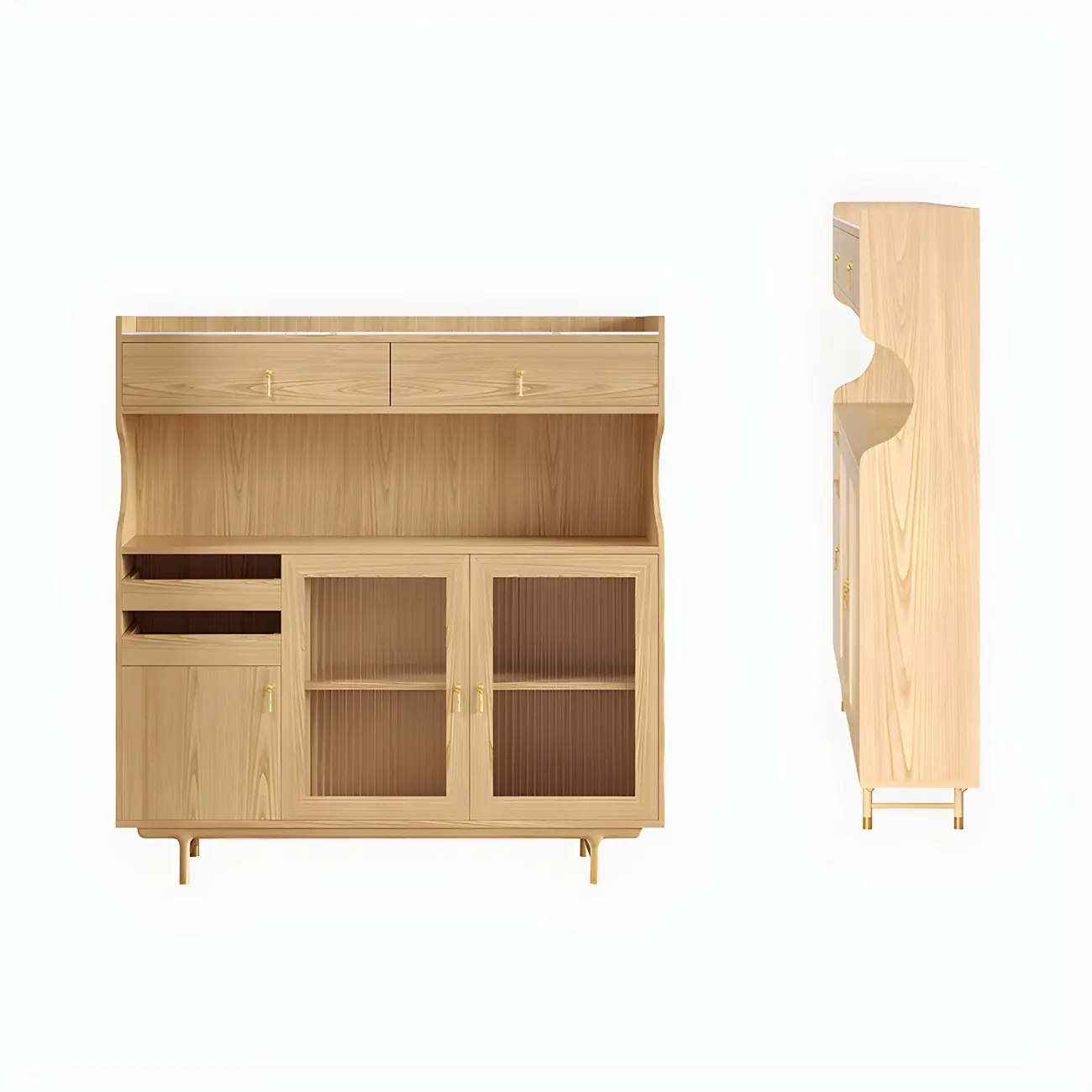 Contemporary Wooden Display Cabinet with Glass Doors for Home Image - 17 | homeyfad