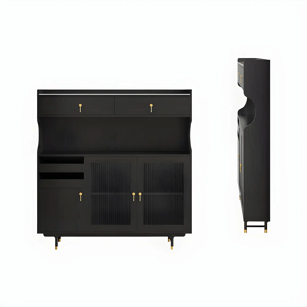 Contemporary Wooden Display Cabinet with Glass Doors for Home Image - 21 | homeyfad