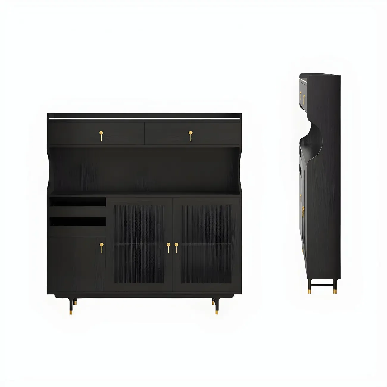 Contemporary Wooden Display Cabinet with Glass Doors for Home Image - 21