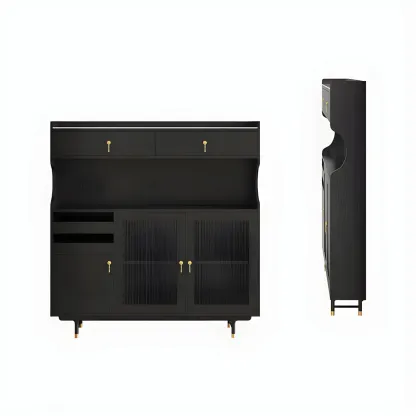 Contemporary Wooden Display Cabinet with Glass Doors for Home Image - 21