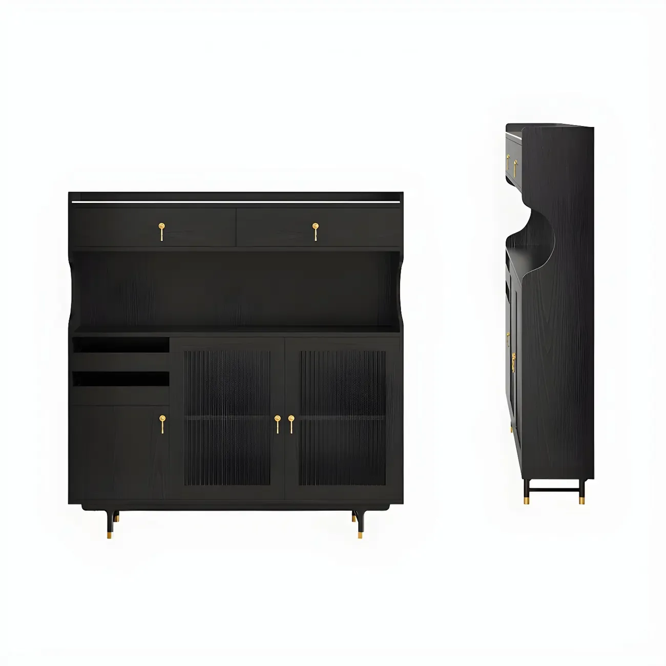 Contemporary Wooden Display Cabinet with Glass Doors for Home Image - 22