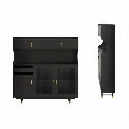 Contemporary Wooden Display Cabinet with Glass Doors for Home Image - 22