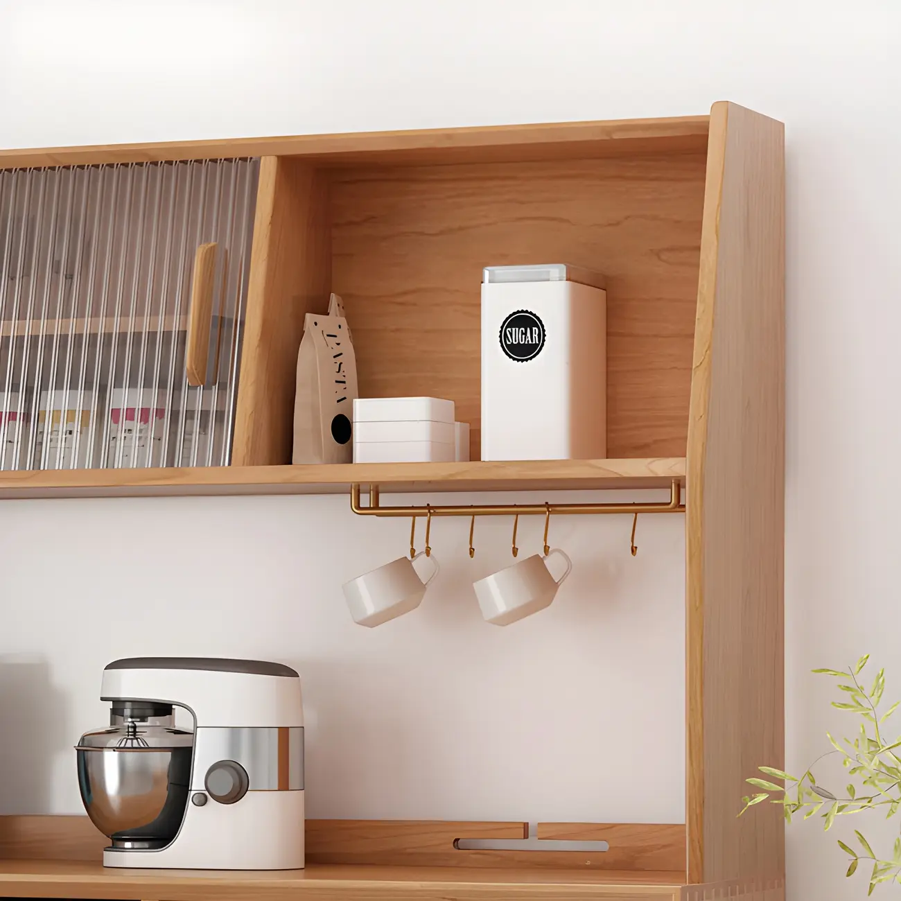 Durable Wooden Display Cabinet with Glass Doors for Dining Room Image - 7 | homeyfad