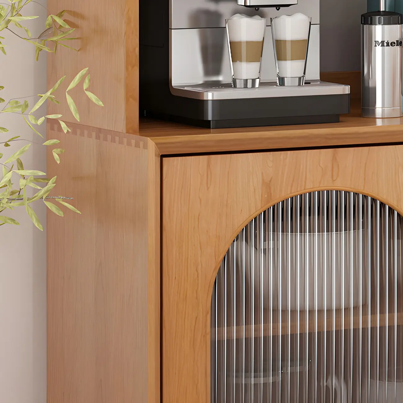 Durable Wooden Display Cabinet with Glass Doors for Dining Room Image - 8 | homeyfad