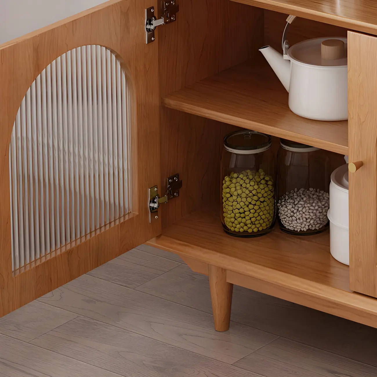 Durable Wooden Display Cabinet with Glass Doors for Dining Room Image - 11 | homeyfad