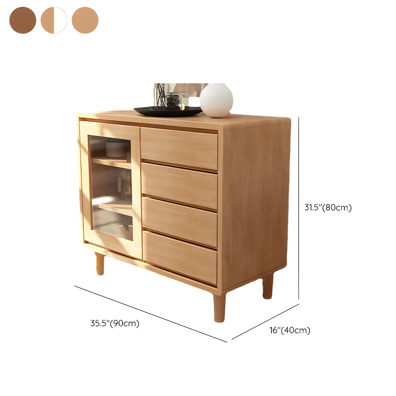 Modern Wooden Display Cabinet with Drawers and Legs for Home #size | homeyfad
