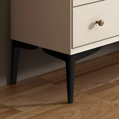 Glam White Wooden Display Cabinet with Drawers for Dining Room Image - 12