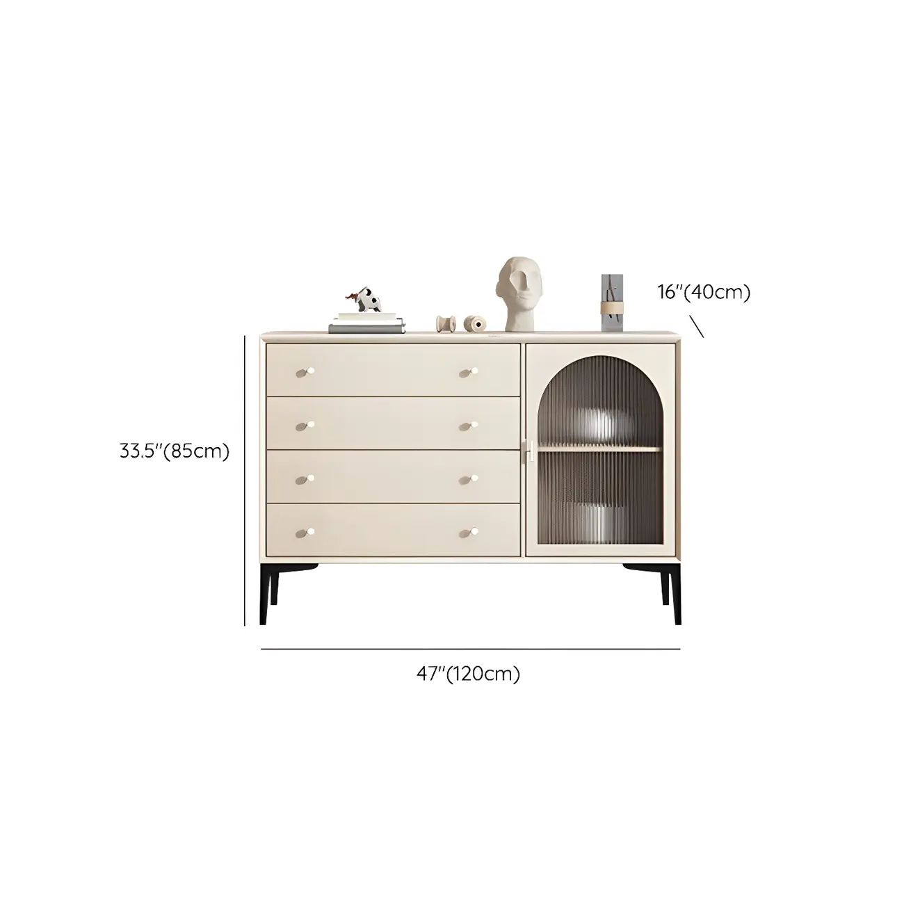 Glam White Wooden Display Cabinet with Drawers for Dining Room #size | homeyfad