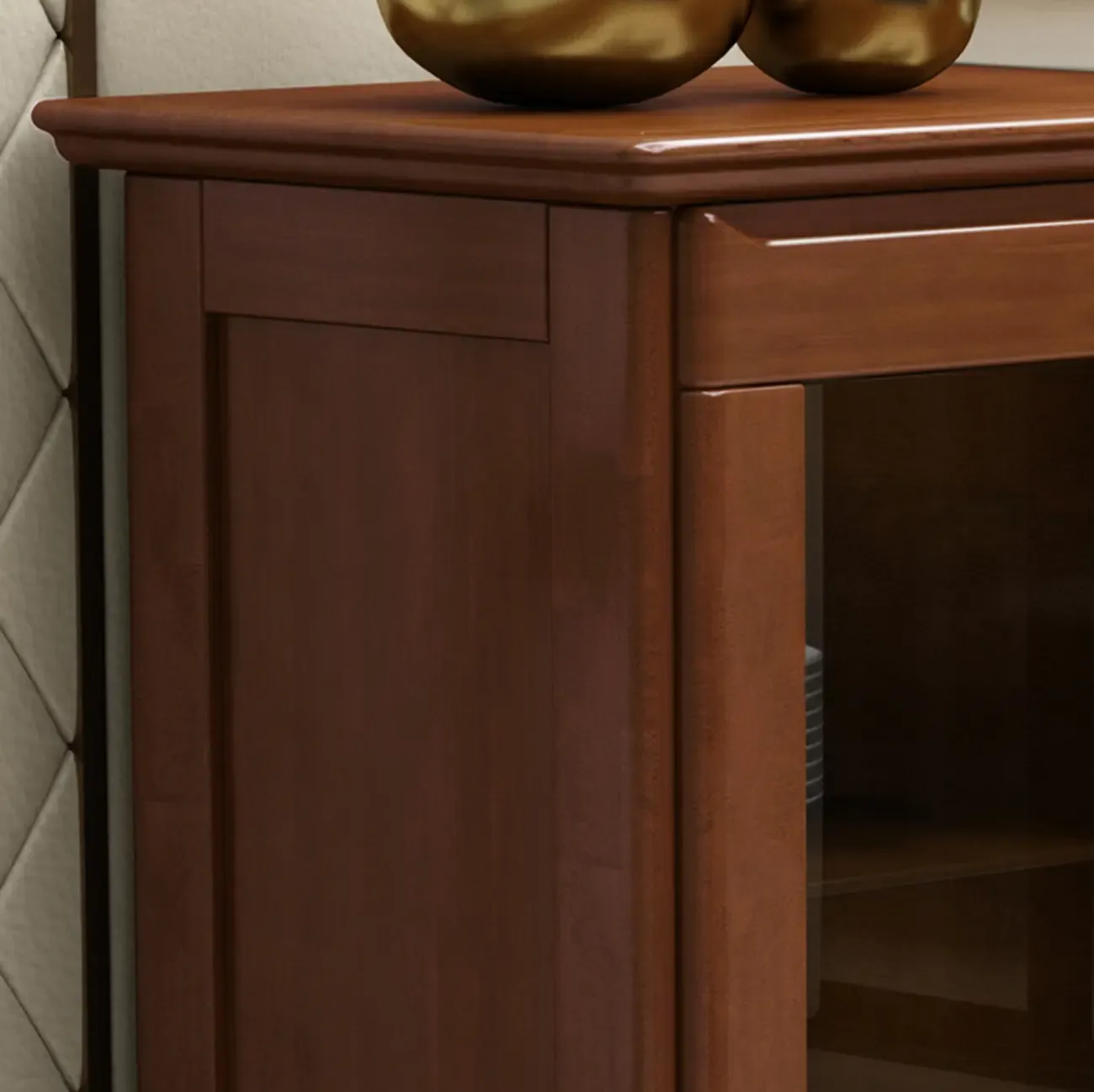 Classic Freestanding Wooden Wine Cabinet for Living Room Image - 7