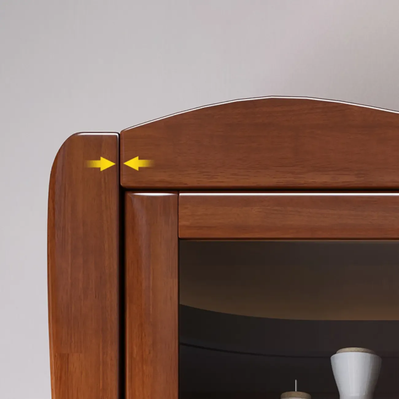 Classic Freestanding Natural Wooden Wine Cabinet for Living Room Image - 4