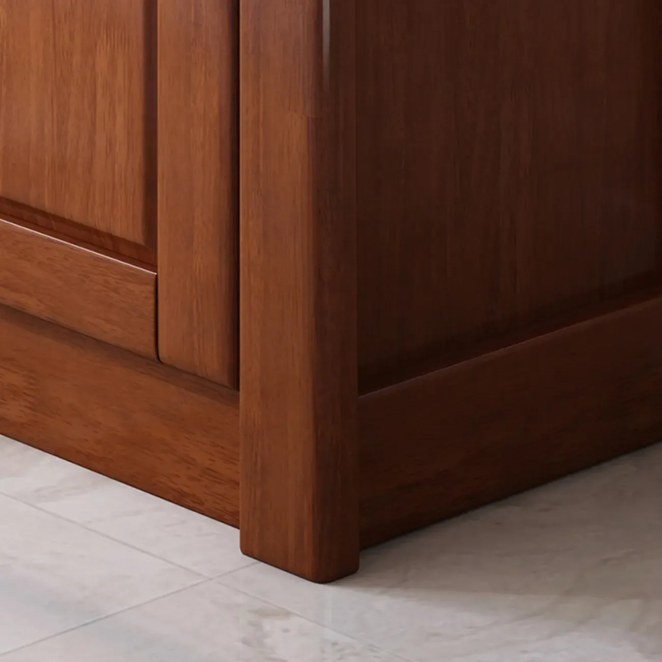 Classic Freestanding Natural Wooden Wine Cabinet for Living Room Image - 7