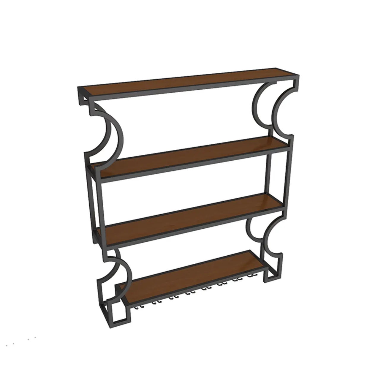 Stylish Wall-Mounted Metal Wine Shelf Rack for Home Bar Image - 2 | homeyfad