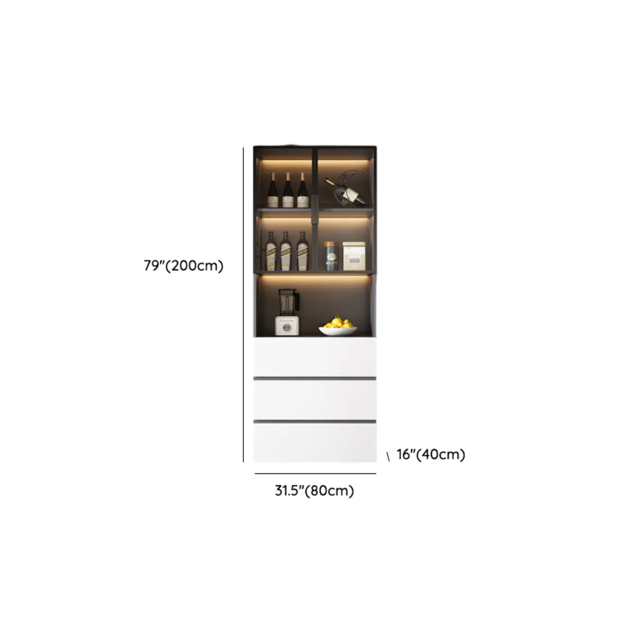 Modern Wooden Wine Cabinet with Light for Living Room Image - 26 | homeyfad