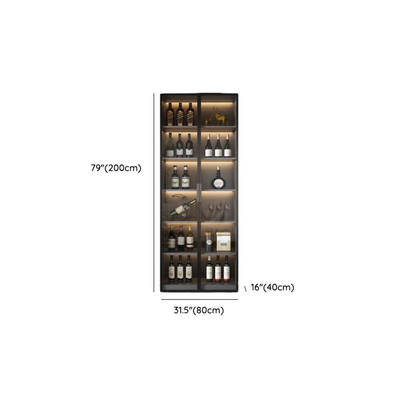 Modern Wooden Wine Cabinet with Light for Living Room Image - 27 | homeyfad