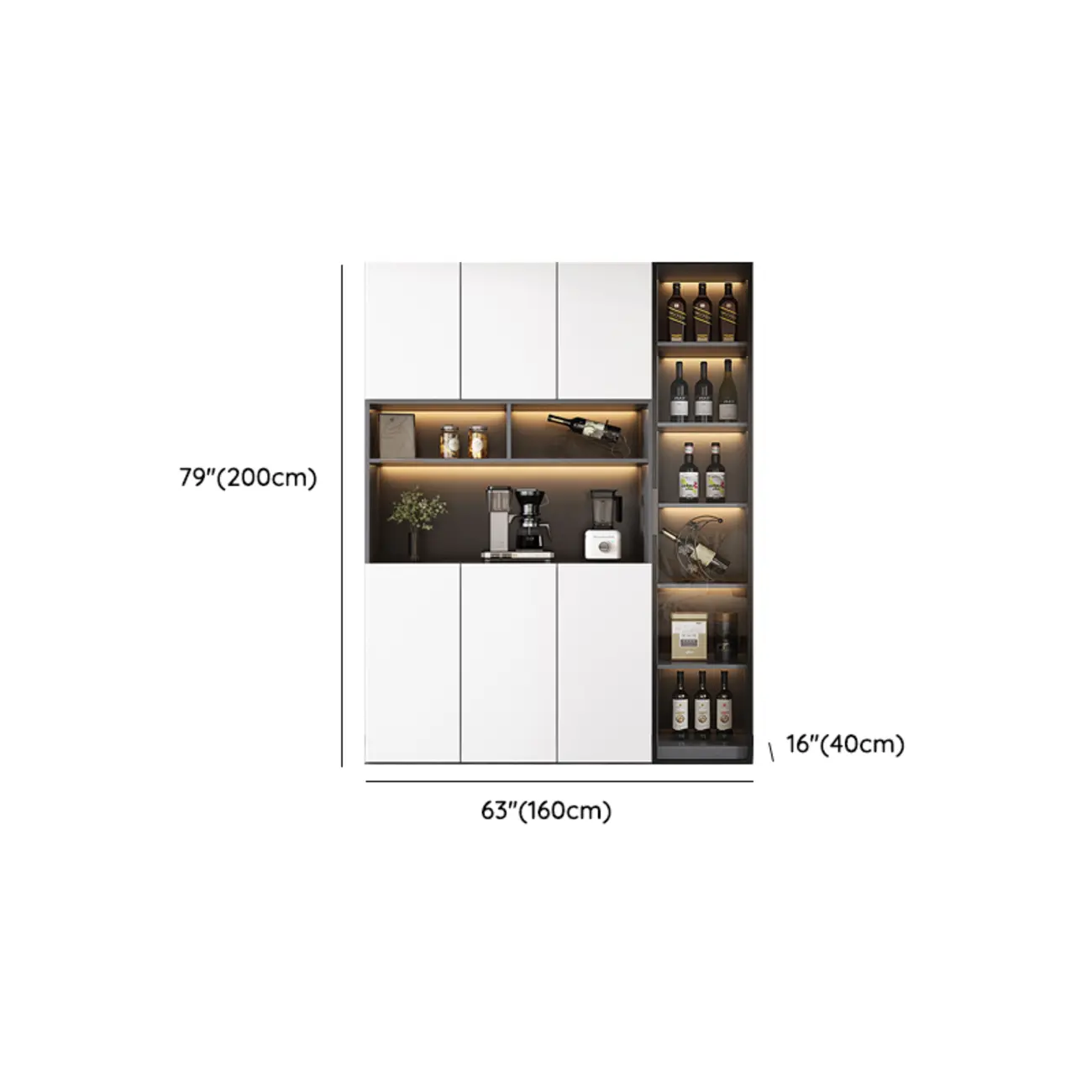 Modern Wooden Wine Cabinet with Light for Living Room Image - 31 | homeyfad