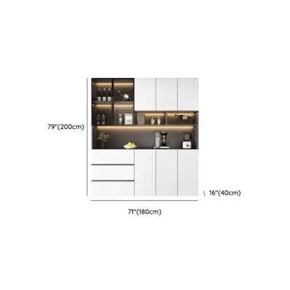 Modern Wooden Wine Cabinet with Light for Living Room Image - 32