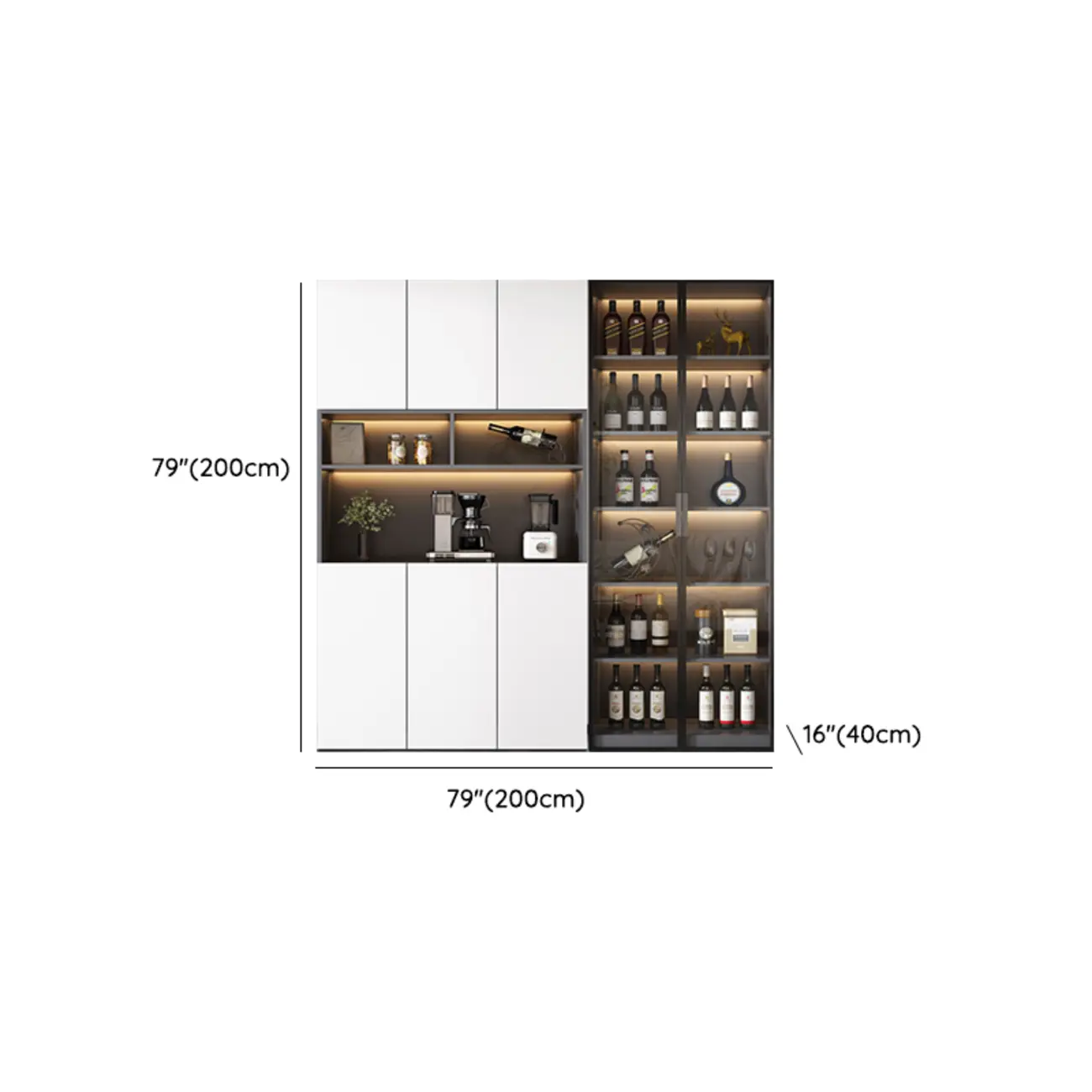 Modern Wooden Wine Cabinet with Light for Living Room Image - 35 | homeyfad